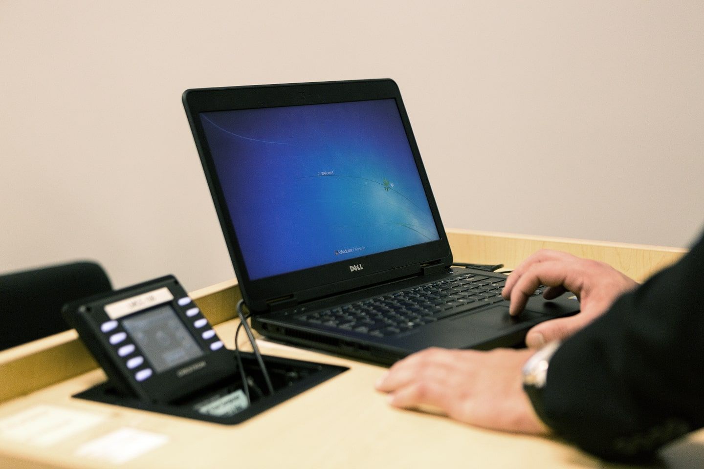 A person working on a laptop